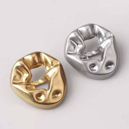 3261★  Irregular metal hollow buttons Versatile coat trench coat gold buttons blazer top silver buttons