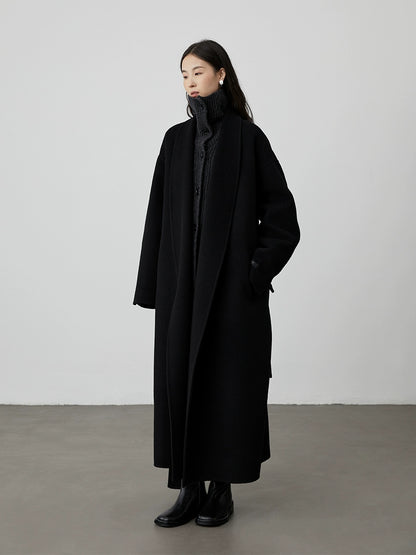 [Suéter de pan de agua alcalina] Chaqueta de suéter torcida de cuello alto coreana CAREMIND, abrigo largo de punto para mujer 