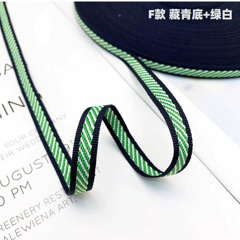 3854 Tira lateral de cinta jacquard de sarga de color de 1 cm para accesorios de ropa, tira de prensado de bordes, tira de ribete para textiles del hogar