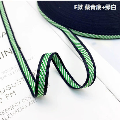 3854 Tira lateral de cinta jacquard de sarga de color de 1 cm para accesorios de ropa, tira de prensado de bordes, tira de ribete para textiles del hogar