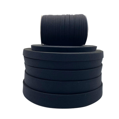 3869 1-3,8 cm banda elástica de nailon puro engrosada de gamuza negra, accesorios de alta elasticidad, cinturilla deportiva de yoga, cuerda de goma