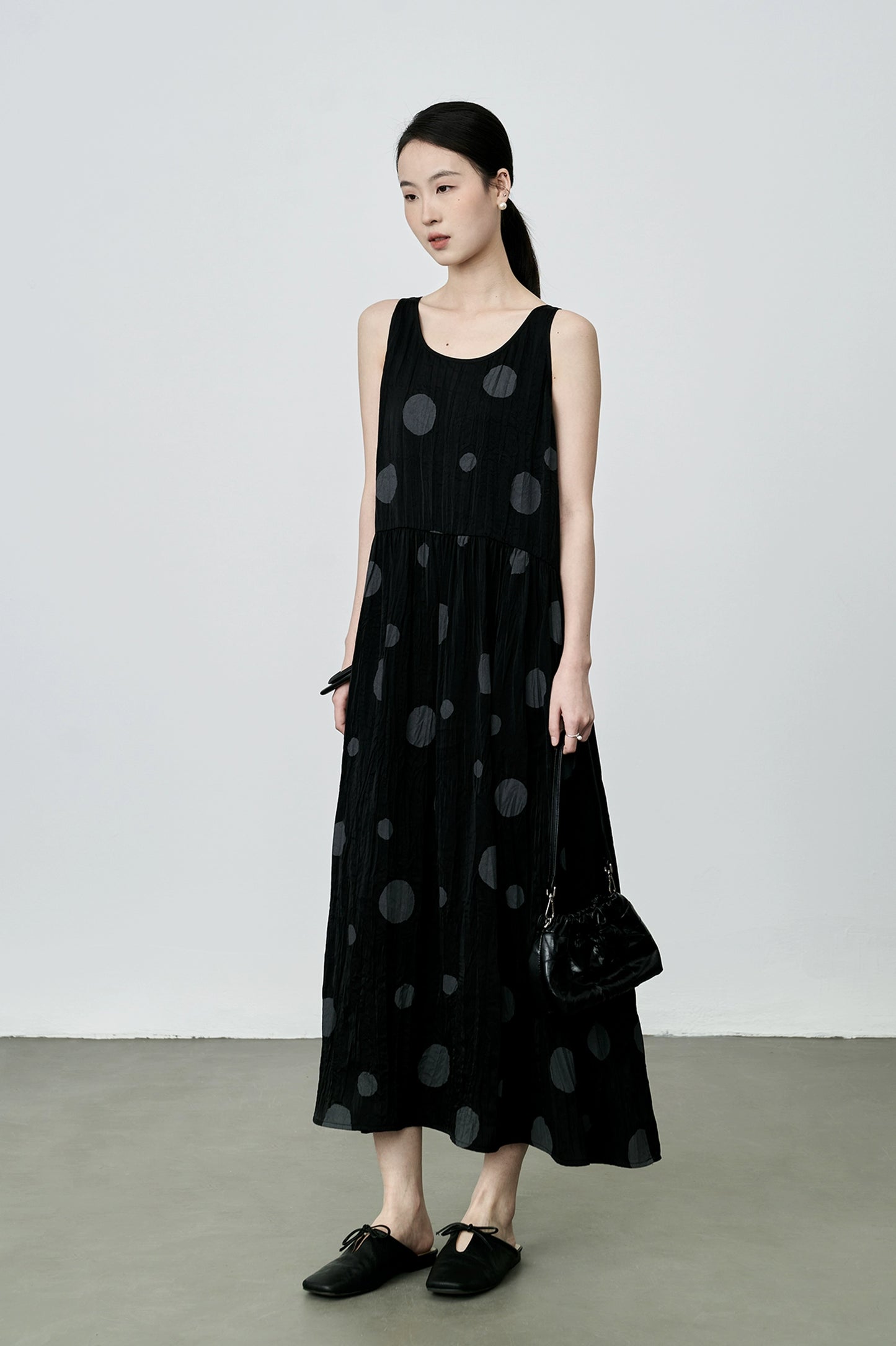 Vestido sin mangas estilo Hepburn negro de CAREMIND, vestido de lunares nuevo de verano para niños 