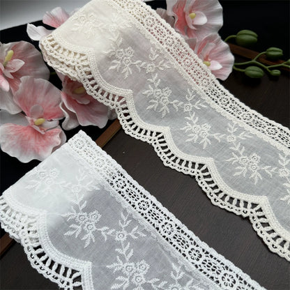 Tela bordada hueca de algodón puro de 10,5 cm de ancho, 3785 cm de ancho, para bricolaje, Mori, pastoral, para sofá, ropa, falda, dobladillo, decoración