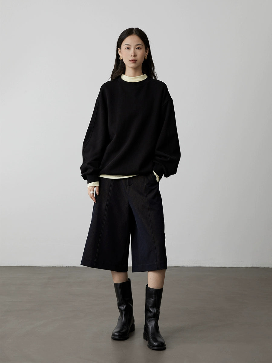 [Selección de corazón cómodo] Camisa clásica de cuatro colores con parte inferior de tencel fino de CAREMIND, top apilado de cuello semialto y corte entallado 