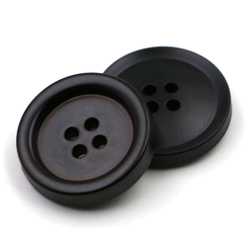 3431★ Botones negros de cuatro ojales para abrigo de hombre, blazer, botones ABS, gabardina de moda, abrigo, pantalones, botones de camisa