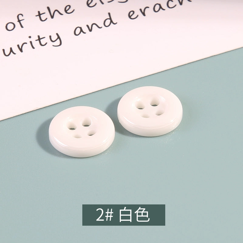 3337★  Four-eye round ceramic button men's and women's shirts cardigan cuffs neckline high-end buttons children's clothes button accessories