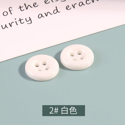 3337★  Four-eye round ceramic button men's and women's shirts cardigan cuffs neckline high-end buttons children's clothes button accessories