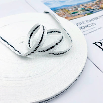 3863 Tira de cinta de sarga intercoloreada de 1 cm con ribete en el borde lateral, tira de presión, cinta jacquard, accesorios de ropa para textiles del hogar