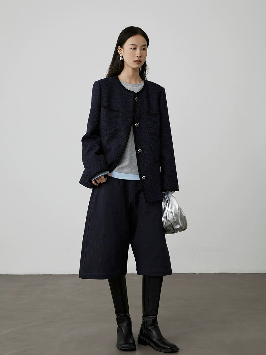 [Paso libre] Pantalones anchos de siete puntos de alta gama y estilo chic de CAREMIND, culottes de media pierna Yamamoto versátiles de estilo extranjero 