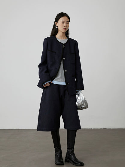 [Paso libre] Pantalones anchos de siete puntos de alta gama y estilo chic de CAREMIND, culottes de media pierna Yamamoto versátiles de estilo extranjero 