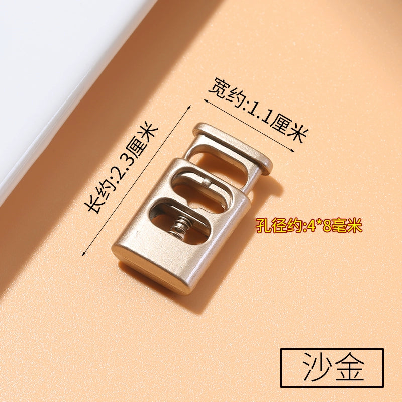 3543★ Hebilla de resorte de metal, hebilla fija para cordón de zapato, hebilla de nariz de cerdo con cordón para ropa, hebilla de tope para sombrero, botón de ajuste elástico para apretar