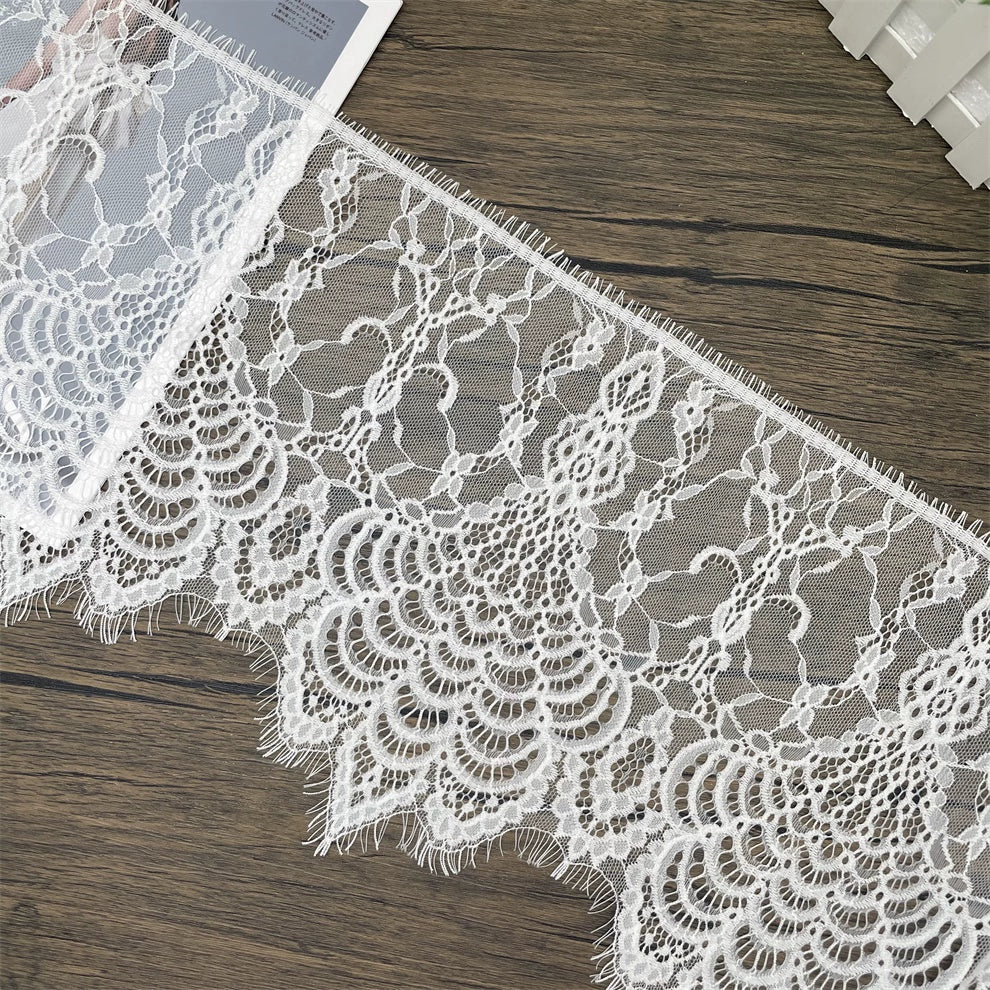 Tissu en dentelle à cils unilatérale en fil pressé, largeur 3766, 27 cm, pour jupe de femme, accessoires pour la maison