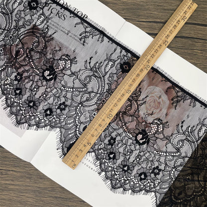 Tela de encaje con pestañas unilaterales, 3773 cm de ancho y 21 cm de ancho, ideal para manualidades, ropa, mangas, faldas, decoración textil para el hogar.