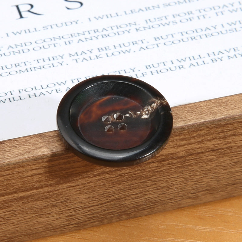 3463★ Botones de cuerno real para hombre, traje, chaqueta, pantalón, botones de alta gama, abrigo de cachemira para mujer, botones negros Daquan