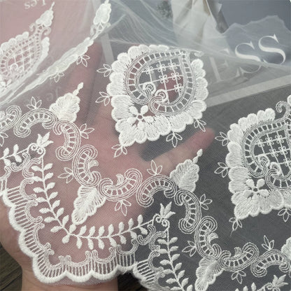 Accesorios de encaje blanco de alta calidad, 3830 cm de ancho, hechos a mano, para ropa, tela decorativa, cortina, malla de encaje, 30 cm de ancho