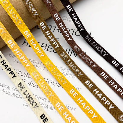 3875 Spot 1 cm tira de ribete con estampado de letras en espiga de colores para accesorios, correa de cuello trasero, tira lateral para ropa