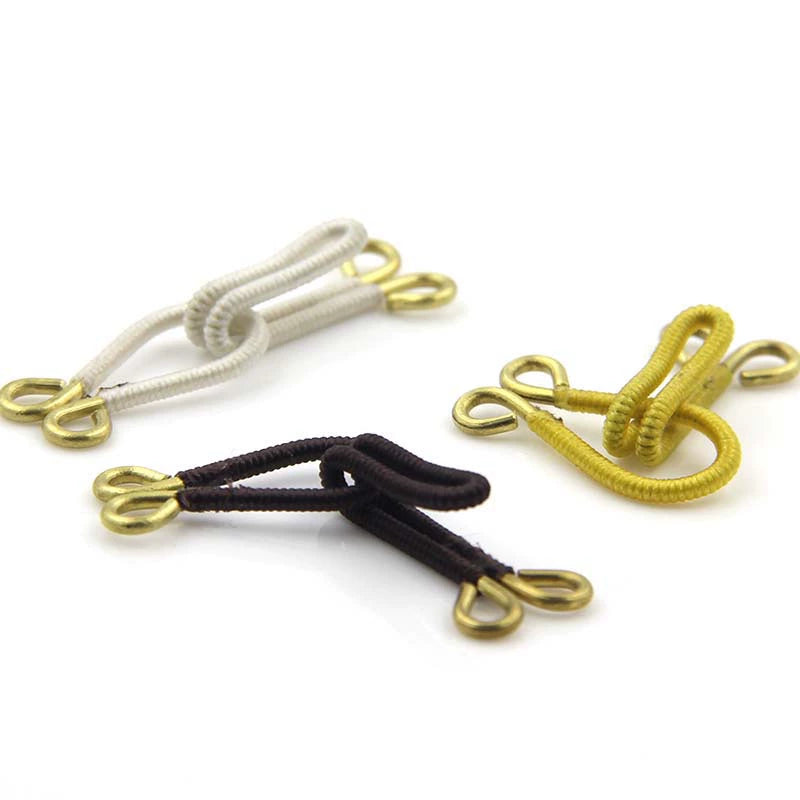 3513★ Accesorios de ropa, par de ganchos para abrigos, tela revestida de latón, botón de estilo, botón de gancho oscuro, botón de gancho manual, botón de ajuste invisible