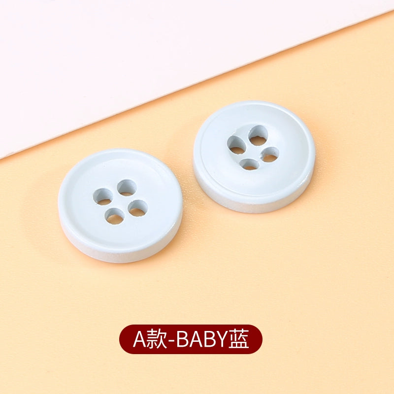 3403★  Color round four-eye shirt buttons children's sweater cardigan versatile buttons clothes jacket high-end button accessories