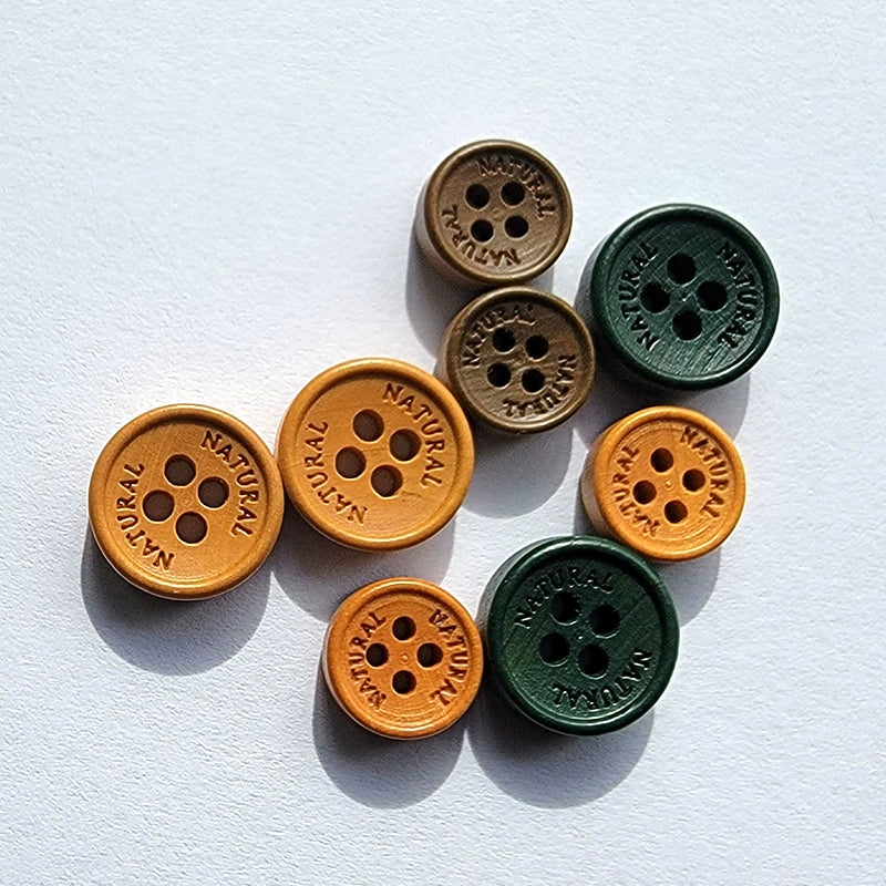 3396★  Natural lettering wood buttons wood buttons two-eye buttons shirt shirt cardigan buttons men's and women's handmade accessories