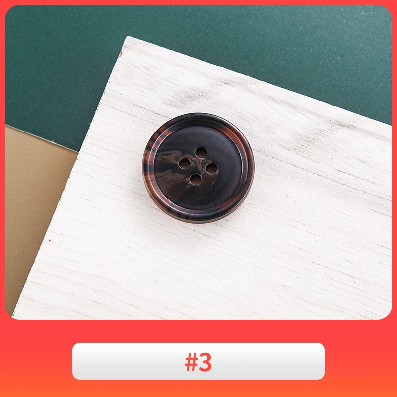 3443★ Botón redondo de resina versátil, botón de abrigo de lana, botón de gabardina para mujer, botón de pantalón de traje para hombre