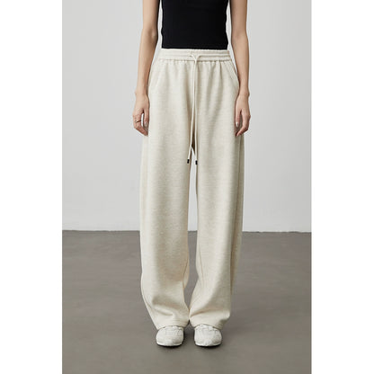 [Scimitar sweatpants] CAREMIND beige wide-leg casual pants autumn and winter straight sweatpants trousers children