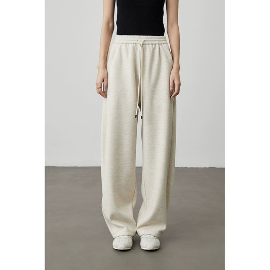 [Scimitar sweatpants] CAREMIND beige wide-leg casual pants autumn and winter straight sweatpants trousers children