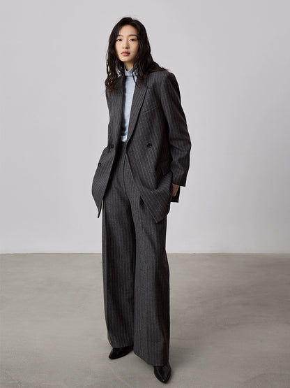 Camiseta de punto con cuello semialto apilado de tencel texturizado de CAREMIND Camiseta de manga larga apilada con cuello alto fino y ajustado 