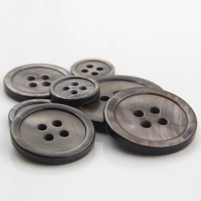 3383★  Grey shell buttons buttons Four-eye thin edge buttons Shirt shirt buttons Suit buttons Coat buttons Decorative buttons