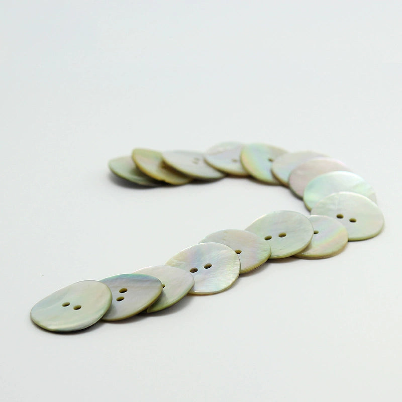 3399★  Imported Mass shell button round two-eye shirt cardigan button pearlescent trench coat Korean version cuffs natural pearlescent