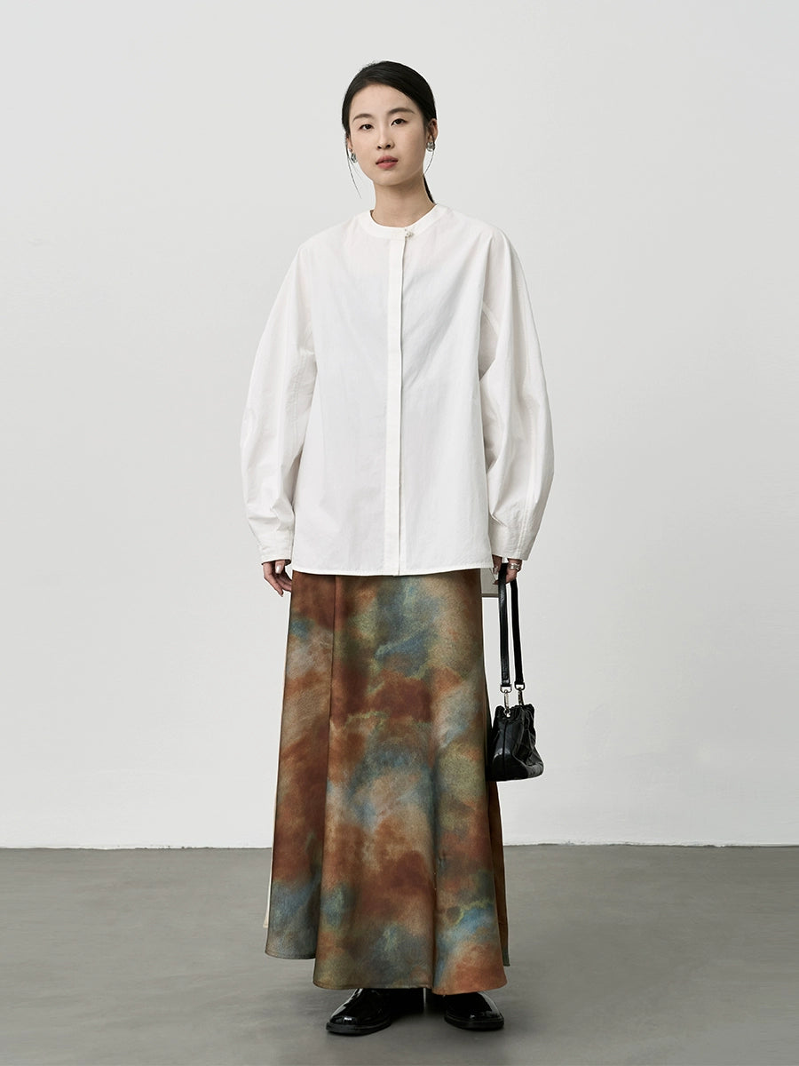 [Big Fish and Begonia] Falda de cintura alta con efecto tie-dye original de CAREMIND 2024 nueva falda fina y súper hermosa 