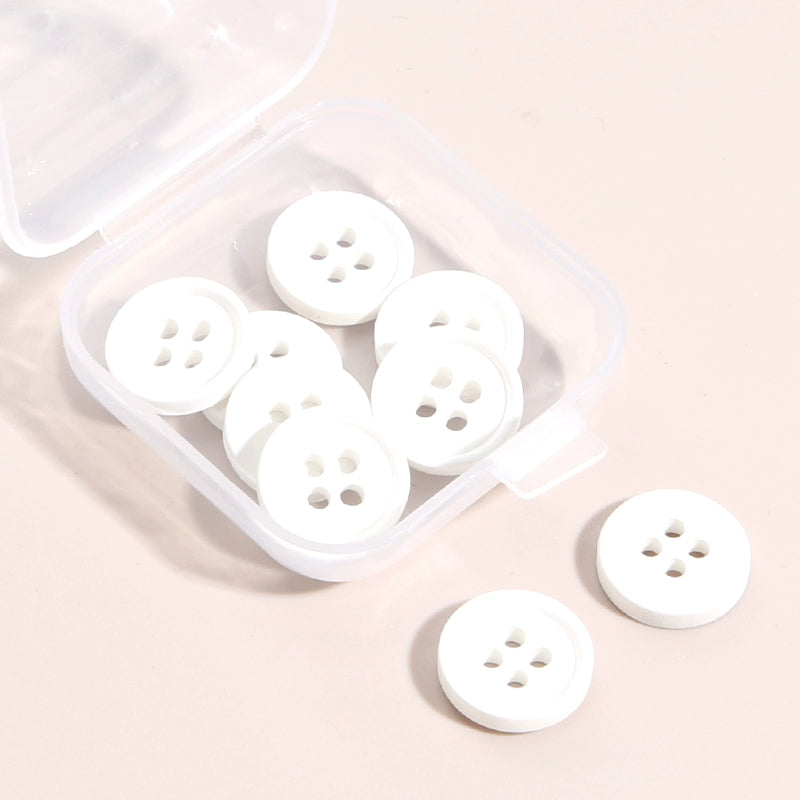 3324★  Round Shirt Clothes Decorative Buttons Shirt Cardigan Top Women's Four-Eye Buttons Sweater Cuffs Small Button Accessories