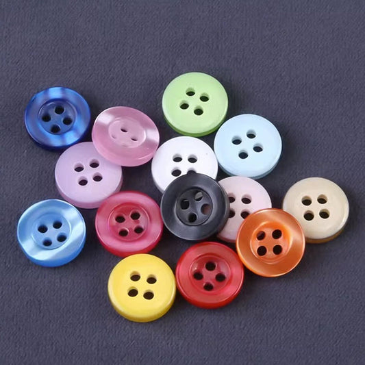 3387★  Shirt buttons Men's and women's pearlescent shirt buttons Color four-eye decorative accessories Accessories High-grade round resin buttons