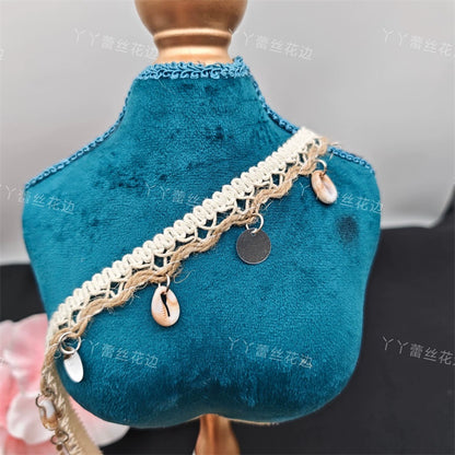 3705 Nuevos accesorios de ropa hechos a mano con cuentas de encaje de imitación de concha colgante joyería DIY Xiaoxiangfeng ropa Hanfu accesorios