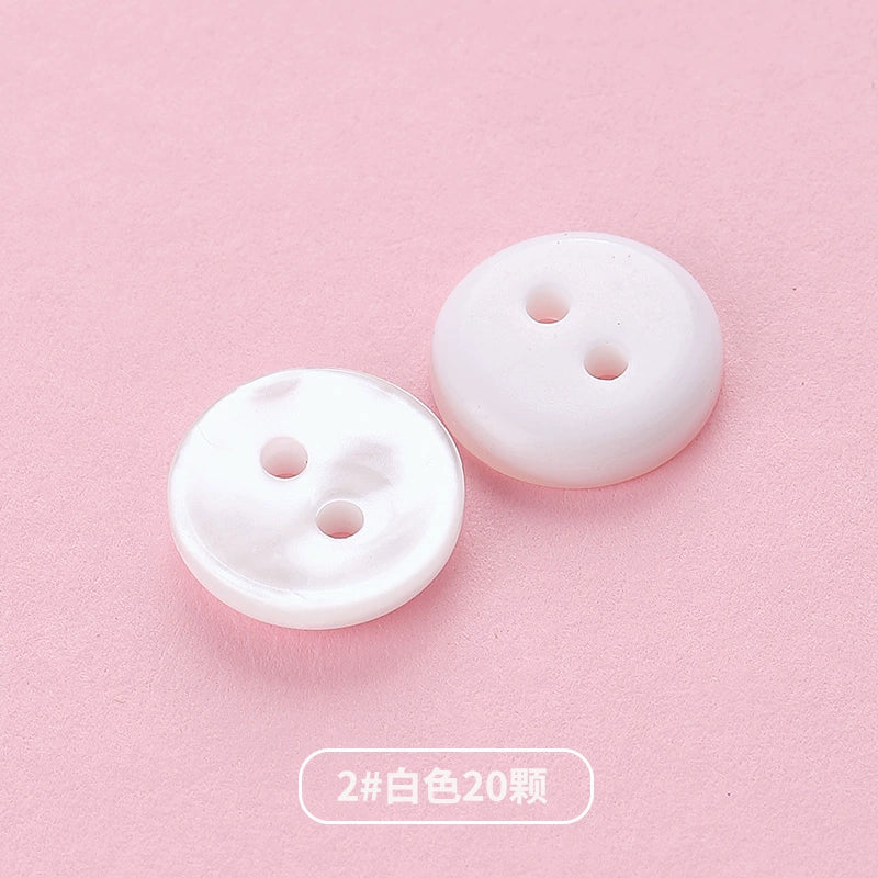 3354★  Shirt Buttons White Black Men's Round Cardigan Chiffon Shirt Top Cuffs Pearlescent Buttons Resin Buttons