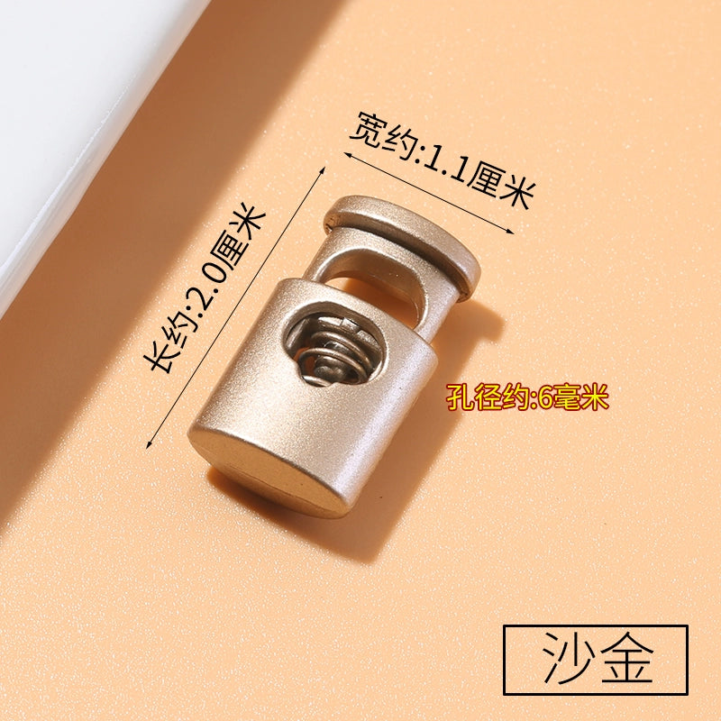 3543★ Hebilla de resorte de metal, hebilla fija para cordón de zapato, hebilla de nariz de cerdo con cordón para ropa, hebilla de tope para sombrero, botón de ajuste elástico para apretar