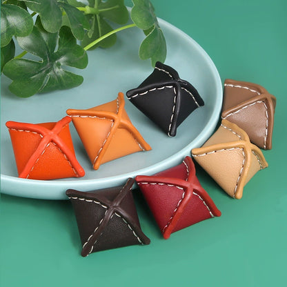 3241★  Ainujia leather jacket buttons fur zongzi leather button jacket trench coat woolen buttons versatile women's top high-end buttons