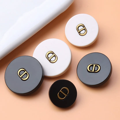 3271★  woolen coat trench coat black button men's and women's clothes top sweater round button suit pajamas button accessories