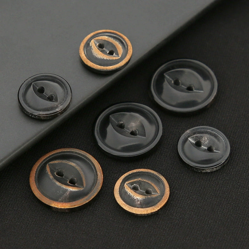 3425★ Botones de cuerno real para trajes de hombre y mujer, trajes, botones de alta gama, ropa, suéteres, accesorios de puños con botones redondos de alta gama