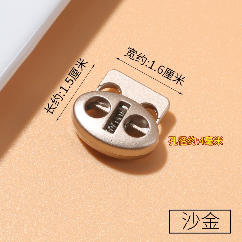 3543★ Hebilla de resorte de metal, hebilla fija para cordón de zapato, hebilla de nariz de cerdo con cordón para ropa, hebilla de tope para sombrero, botón de ajuste elástico para apretar