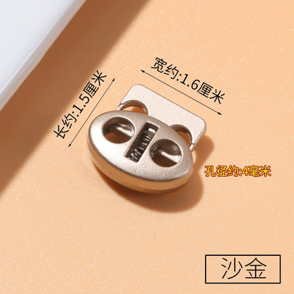 3543★ Hebilla de resorte de metal, hebilla fija para cordón de zapato, hebilla de nariz de cerdo con cordón para ropa, hebilla de tope para sombrero, botón de ajuste elástico para apretar