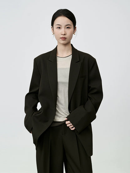 Camiseta de manga larga de lujo ligera Lenzing Tencel de CAREMIND, agradable para la piel, cuello redondo, versátil, color a juego, top de moda 