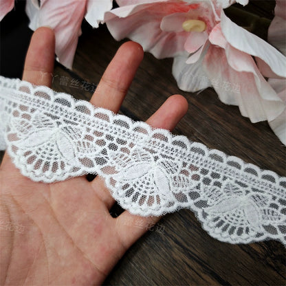 3821 Fil de coton blanc de haute qualité brodé en dentelle, nœud, accessoires pour cheveux, chapeau pour enfants, bord de jupe, bord en dentelle Lolita