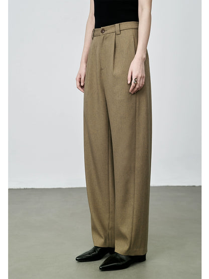 Pantalones de traje de cintura alta con diseño de cono de café de CAREMIND, pantalones ajustados informales y versátiles para mujer, para pies pequeños 