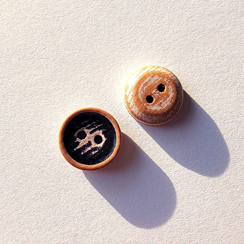 3370★  Natural wooden buttons wooden buttons two-eye buttons retro shirt shirt cardigan buttons men's and women's handmade accessories