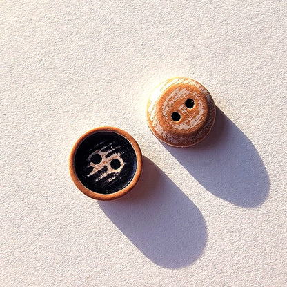 3370★  Natural wooden buttons wooden buttons two-eye buttons retro shirt shirt cardigan buttons men's and women's handmade accessories