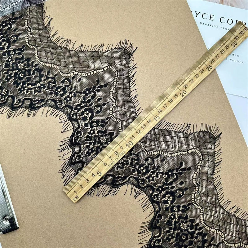 Encaje de pestañas onduladas suaves de 15 cm de ancho, tela para manualidades, ropa, falda, velo de novia, accesorios de empalme
