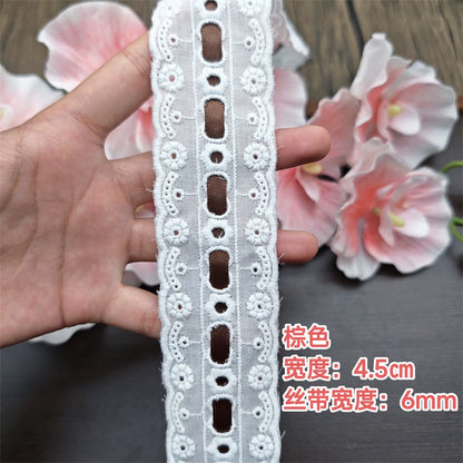 3553★ Ancho 4,5 cm Nuevo color Cinta de algodón Hilo de encaje Hecho a mano DIY Lolita Accesorios de ropa de bebé