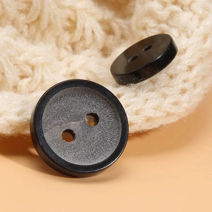 3291★  High-end exquisite buttons, suit two-eye buttons, clothes jacket, black clothing accessories buttons, natural horn buttons