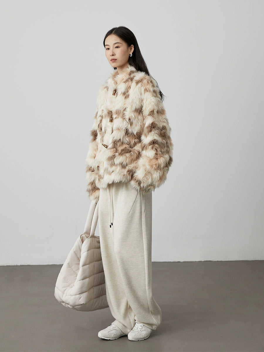 [Miss Bird] CAREMIND Chaqueta corta de felpa cálida y perezosa con temperamento respetuoso con el medio ambiente, chaqueta de algodón de piel de invierno 