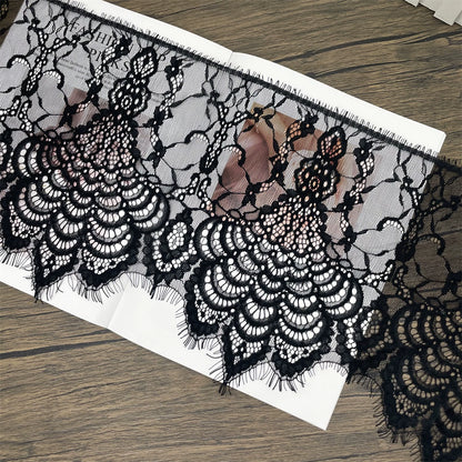 Tissu en dentelle à cils unilatérale en fil pressé, largeur 3766, 27 cm, pour jupe de femme, accessoires pour la maison